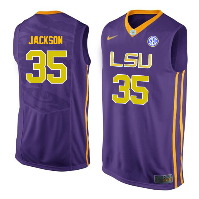 Men LSU Tigers #35 Chris Jackson College Basketball Jerseys-Purple